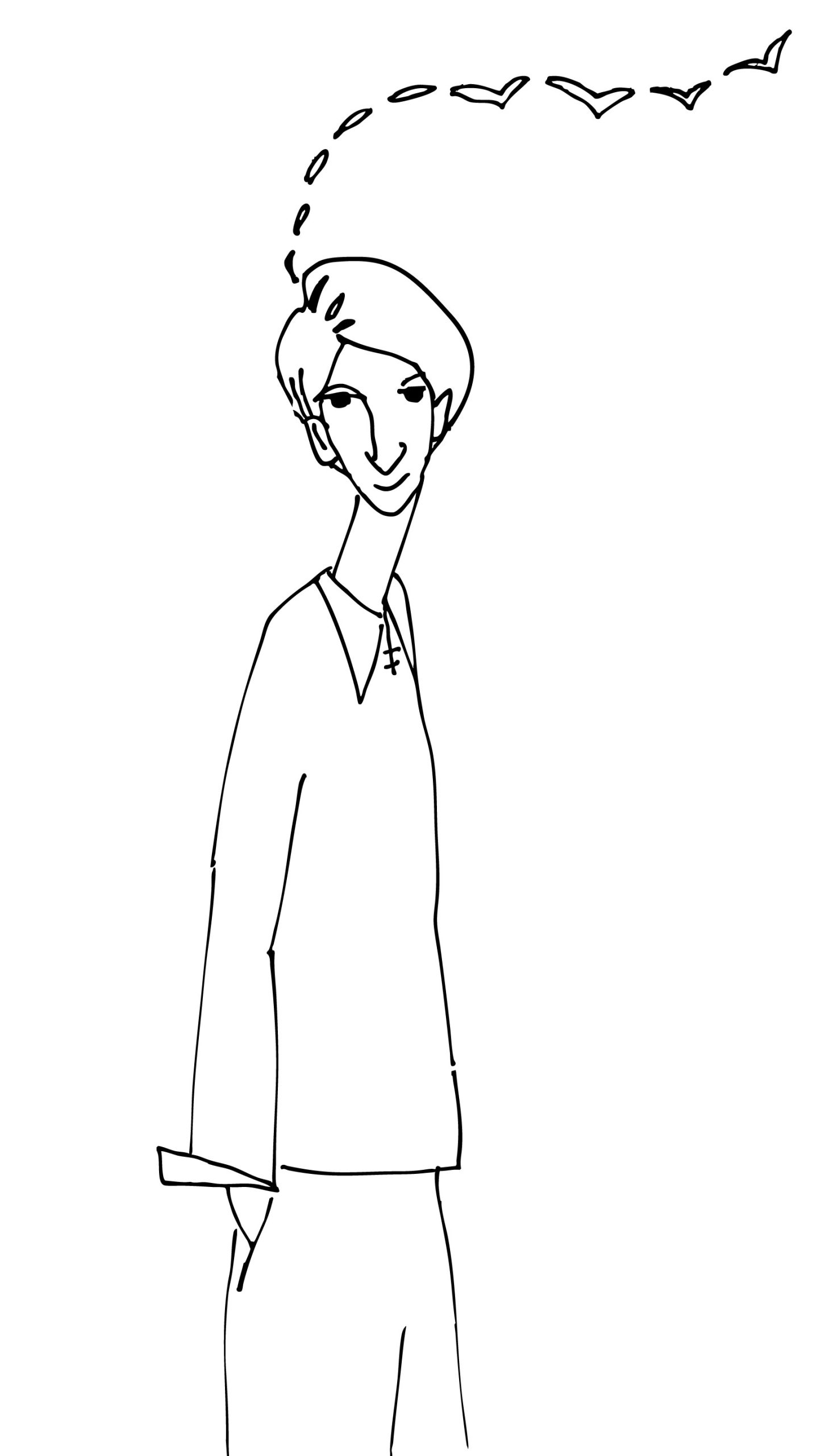 ilustración de personaje soñador de Chloe Bordils