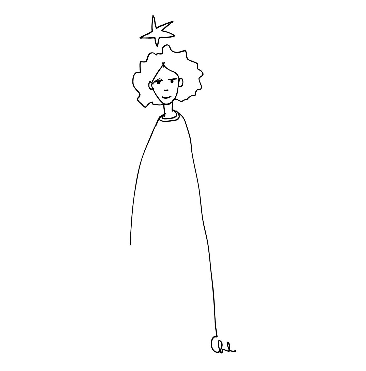 Ilustración minimalista en blanco y negro de Chloe Bordils que representa la idea de hacer una pausa