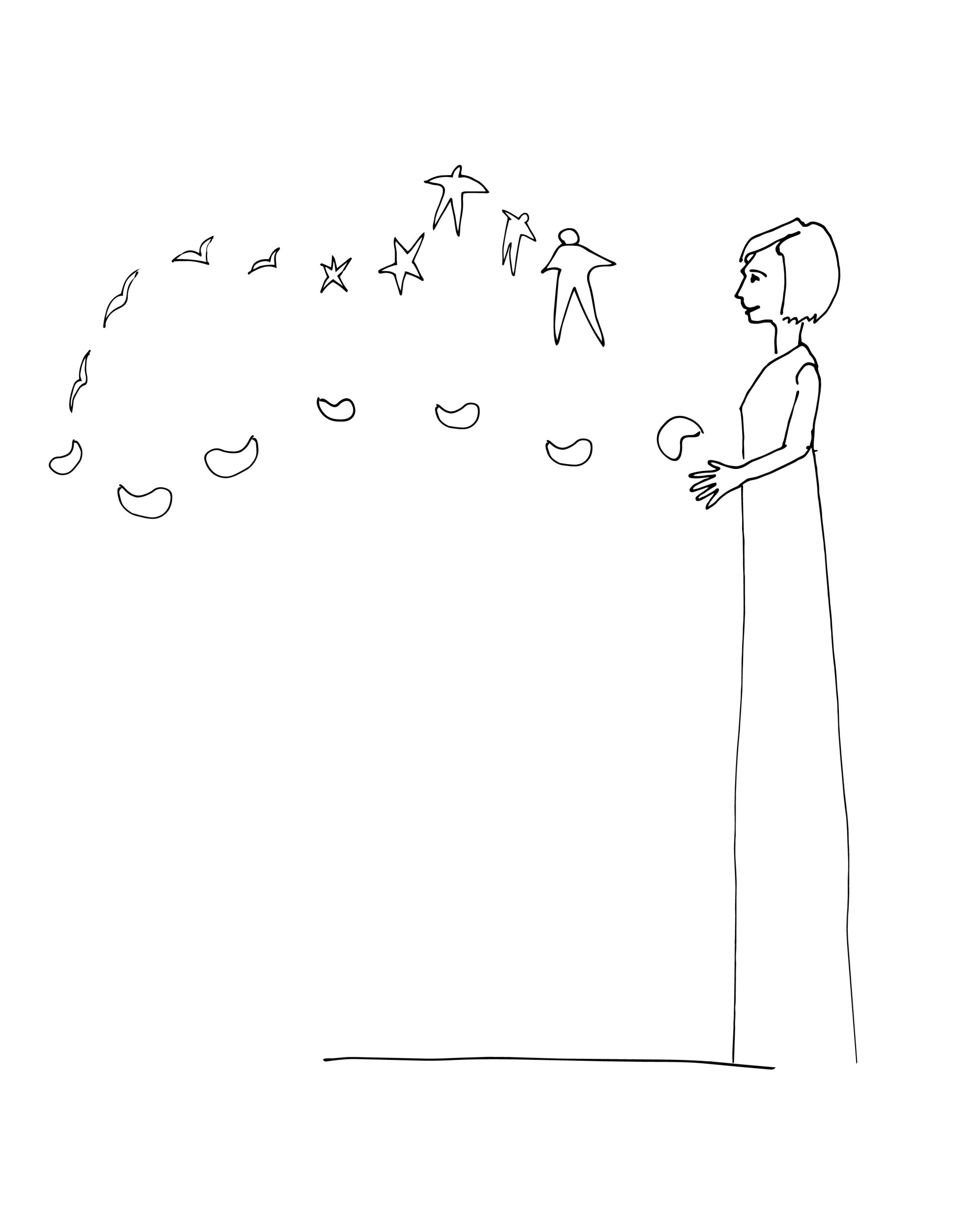 ella_1080_1350 Ilustración minimalista en blanco y negro de Chloe Bordils para el cartel de la asociación Alcer Castalia que acompaña a pacientes de enfermedad renal