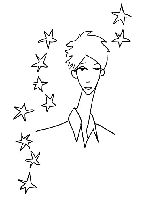 ilustración de un personaje con estrellas que le salen de la cabeza de chloe bordils