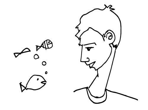 Personaje soñador dibujado a línea por ilustradora Chloé Bordils