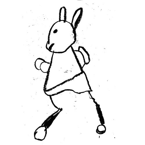 Dibujo infantil de Chloé Bordils en blanco y negro