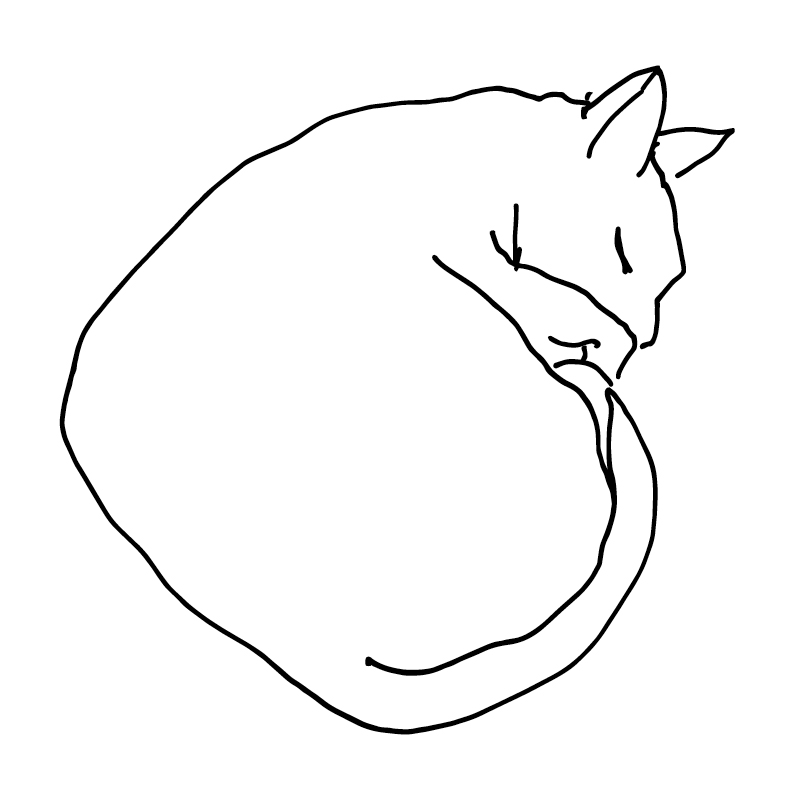 Illustration personnalisée de chat minimaliste en noir et blanc
