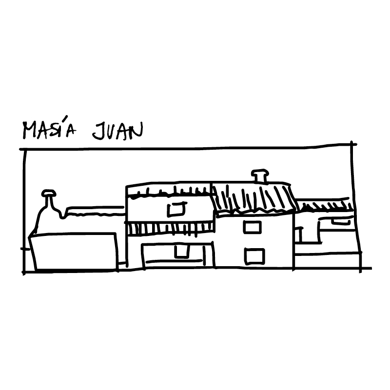 Illustration personnalisée de maison, noir et blanc, style minimaliste