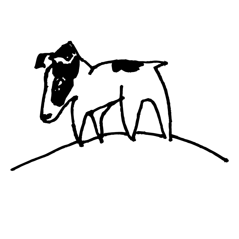 Illustration de chien personnalisée en noir et blanc, style minimaliste