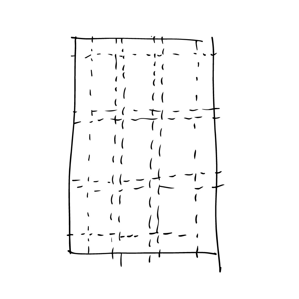 Ilustracion minimalista de Chloé Bordils - los margenes de una pagina de maquetación editorial