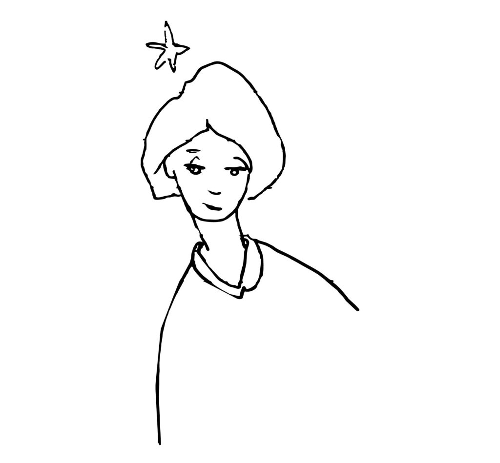 ilustración de un personaje femenino que sueña de chloe bordils